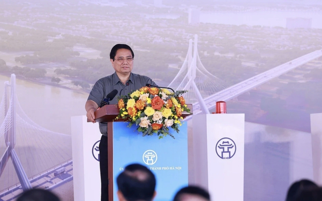 Thủ tướng phát lệnh khởi công cầu Tứ Liên - công trình biểu tượng mới của Thủ đô