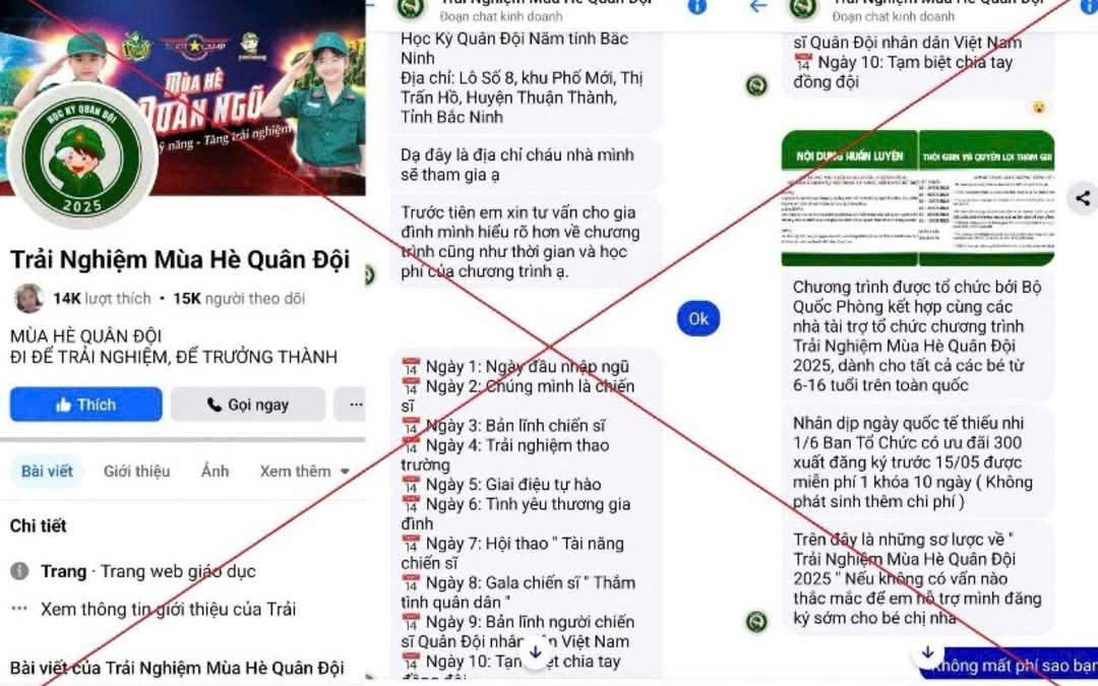 Cảnh giác khi đăng ký tham gia "Trại hè quân đội" trên mạng xã hội