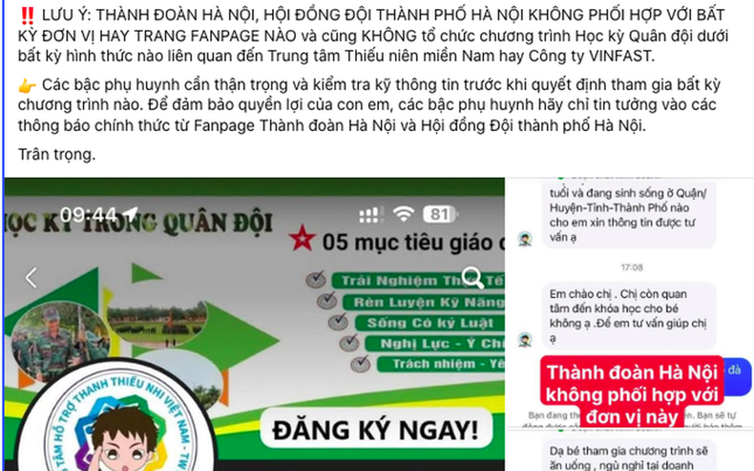 Lại rộ lừa đảo núp bóng tuyển sinh "Học kỳ quân đội"