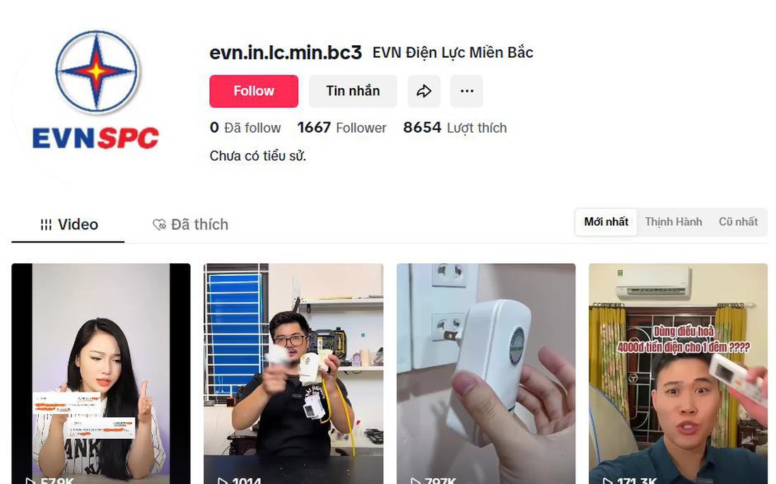 Cảnh báo mạo danh Tổng công ty Điện lực miền Bắc trên Tiktok để lừa đảo