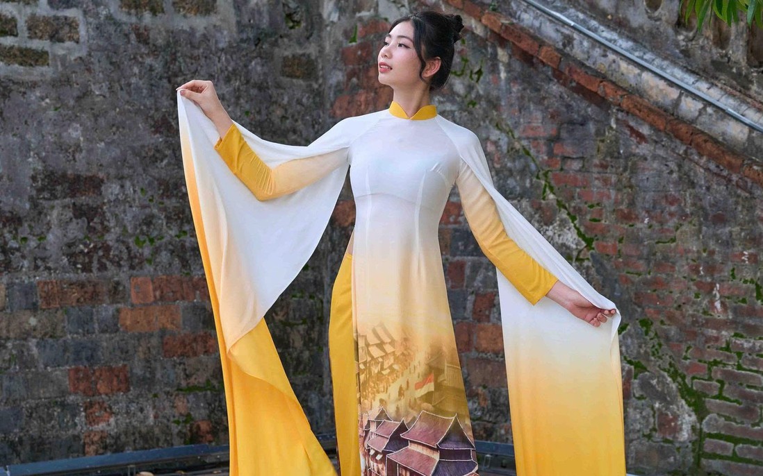 Đưa hình ảnh Phố Hiến lên áo dài