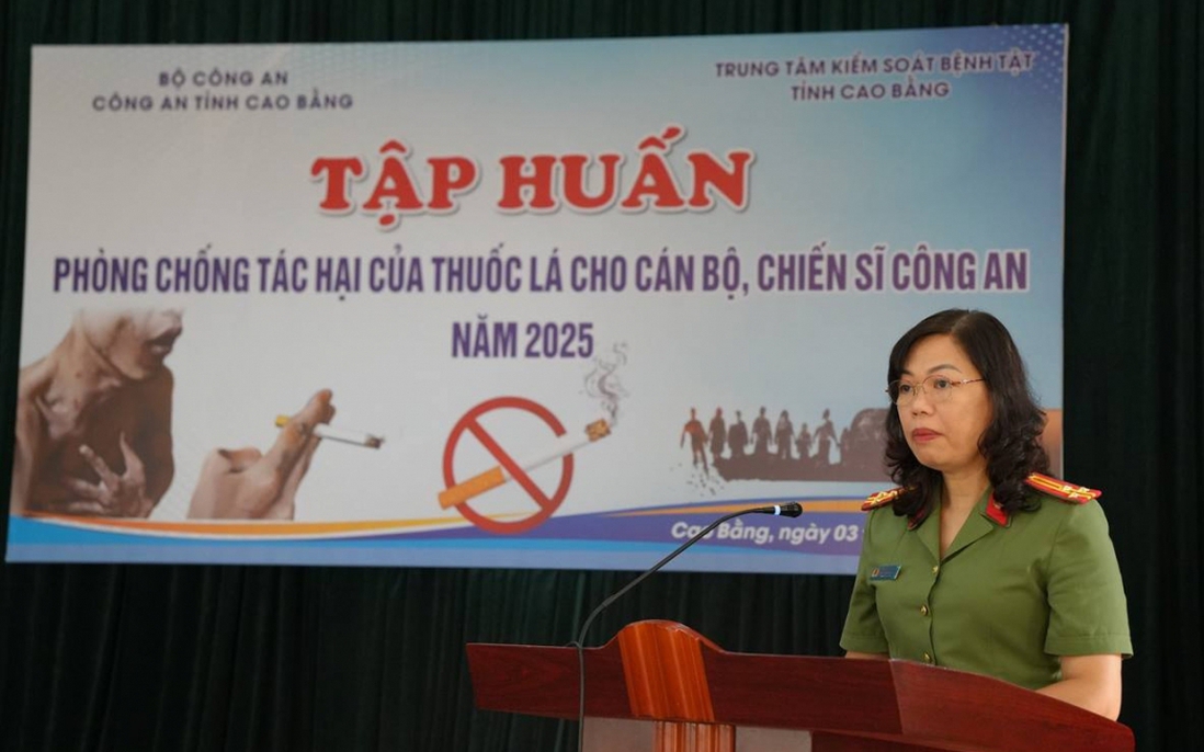 Công an tỉnh Cao Bằng tập huấn phòng, chống tác hại của thuốc lá năm 2025