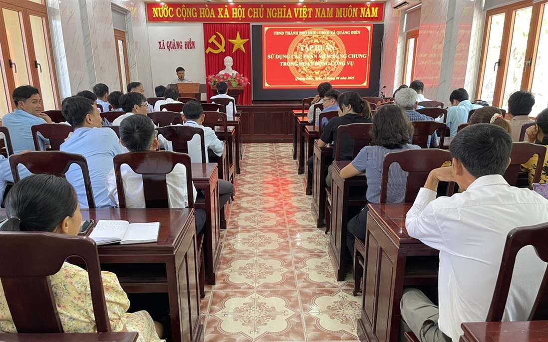 Xã Quảng Điền tập huấn sử dụng các phần mềm dùng chung trong hoạt động công vụ