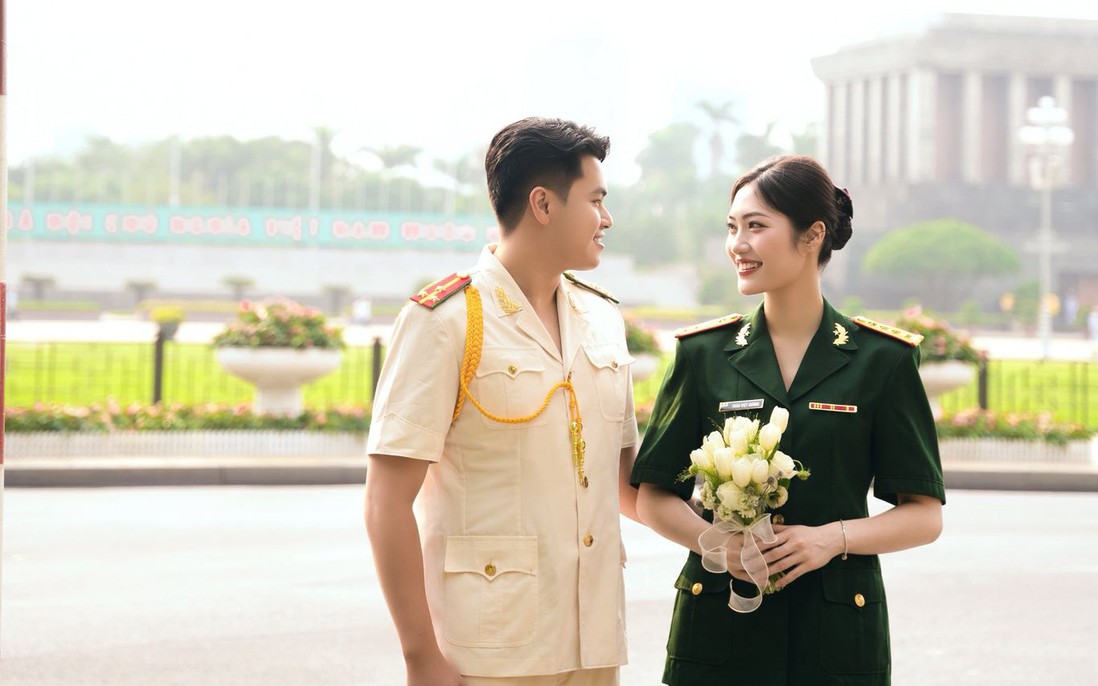 Chuyện tình đẹp của nữ VĐV bóng chuyền quân đội và chàng chiến sĩ công an