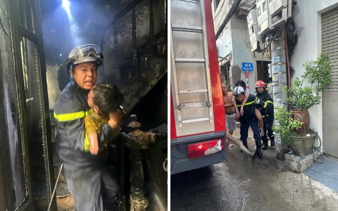 Kịp thời giải cứu 3 cháu nhỏ trong đám cháy