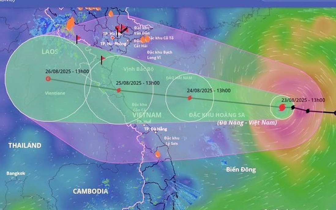 Bão số 5 mạnh cấp 9, giật cấp 11, cách đặc khu Hoàng Sa khoảng 300km
