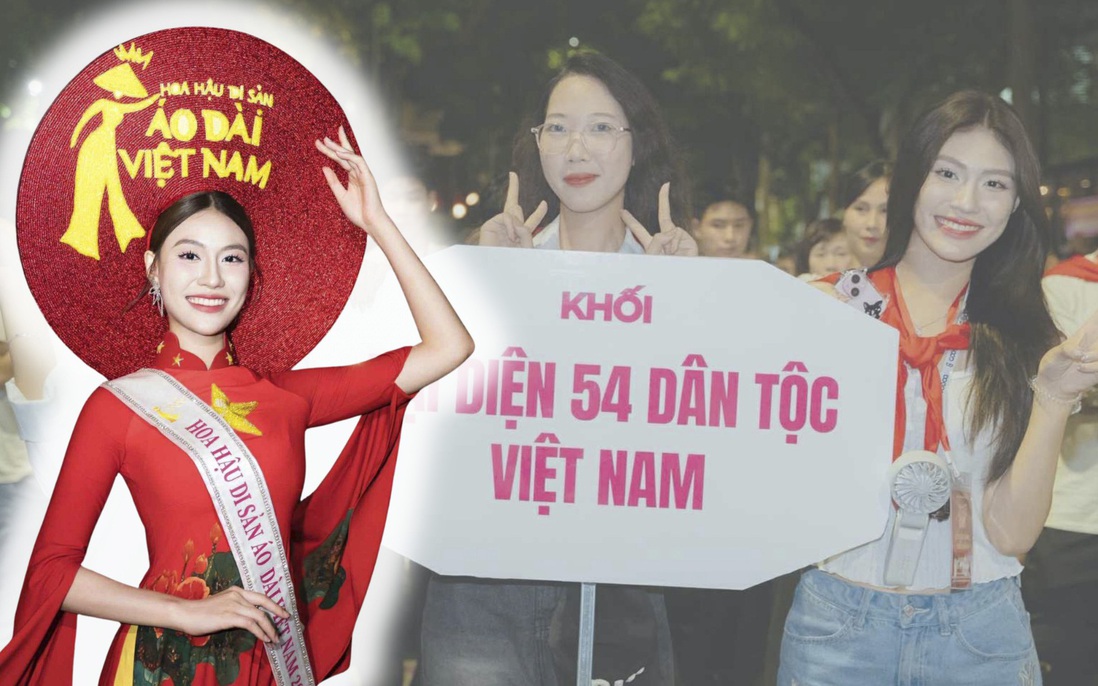 Hoa hậu Hoàng Châu Anh tự hào tham gia Khối diễu hành đại diện 54 dân tộc Việt Nam