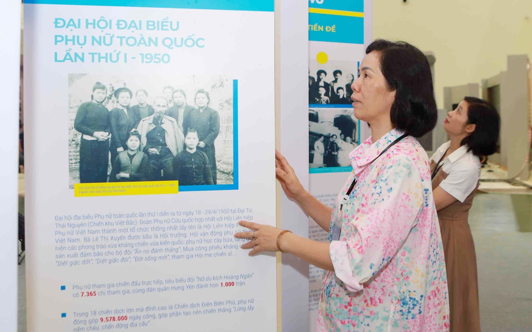 Những hình ảnh về không gian trưng bày của Hội LHPN Việt Nam tại Triển lãm 80 năm thành tựu đất nước