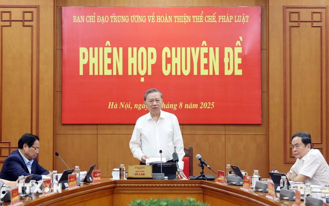 Tổng Bí thư Tô Lâm chủ trì phiên họp Ban Chỉ đạo Trung ương về hoàn thiện thể chế, pháp luật
