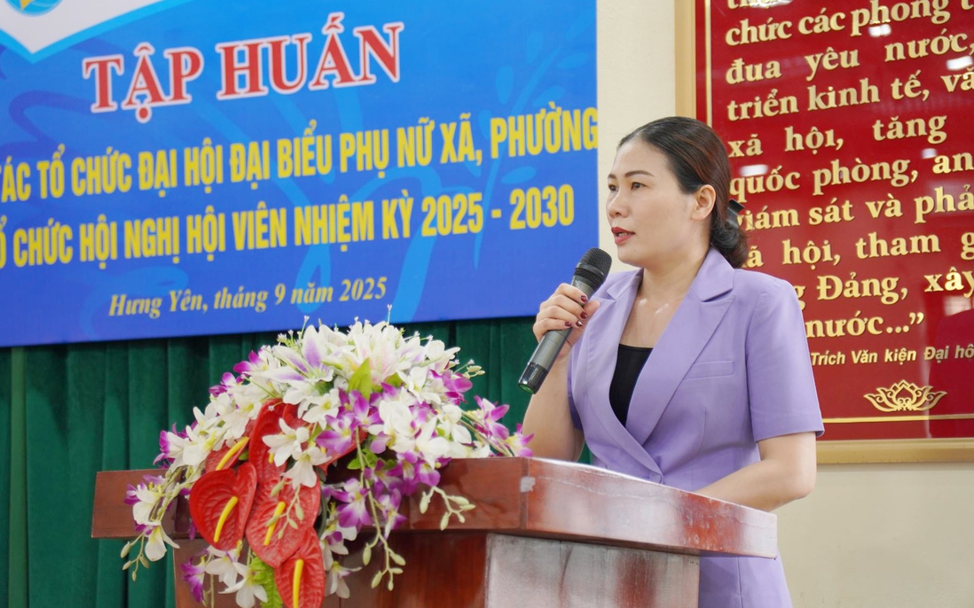 Hội LHPN tỉnh Hưng Yên tập huấn nghiệp vụ tổ chức Đại hội đại biểu Phụ nữ cấp xã, phường