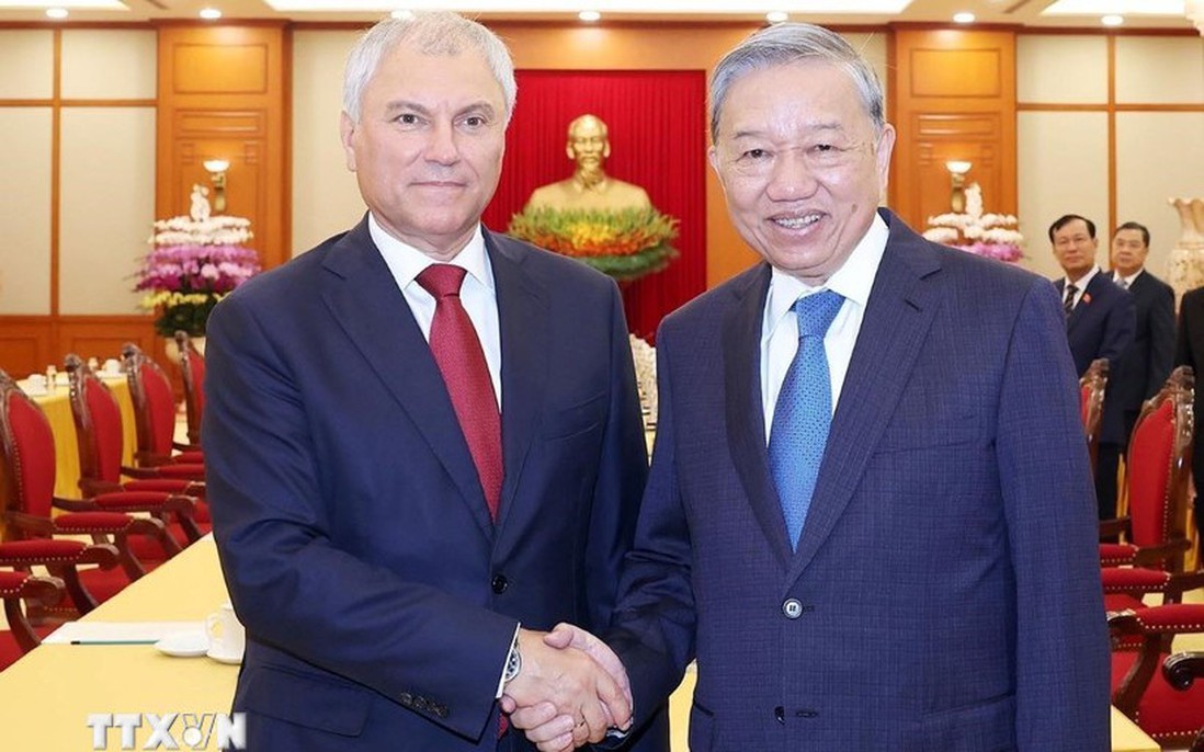 Tổng Bí thư Tô Lâm tiếp Chủ tịch Duma Quốc gia Nga Vyacheslav Volodin