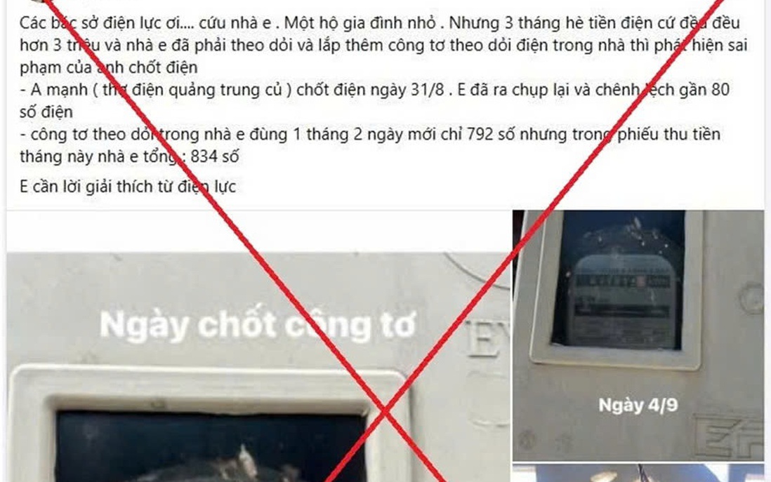 Điện lực miền Bắc cảnh báo thông tin sai sự thật về hóa đơn tiền điện trên mạng xã hội