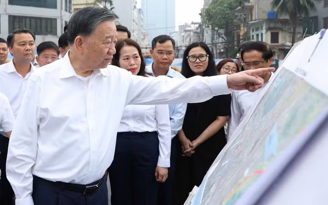 Tổng Bí thư, Chủ tịch nước Tô Lâm kiểm tra tiến độ thi công một số công trình, dự án trọng điểm của Thủ đô