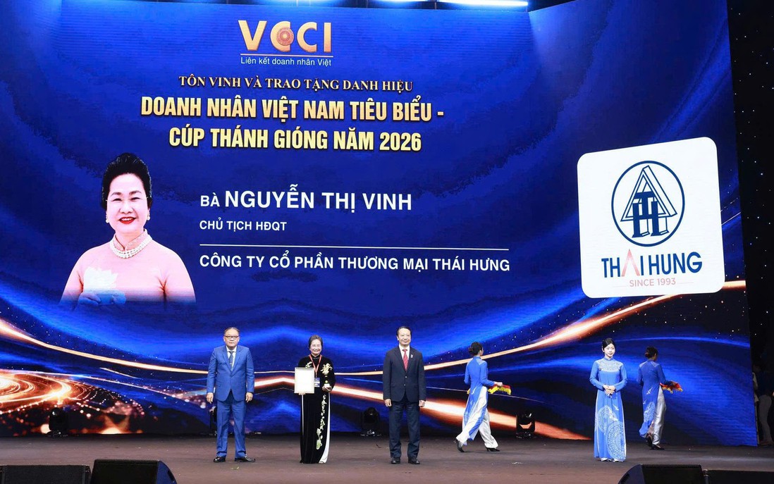 Chủ tịch HĐQT Thái Hưng - Nguyễn Thị Vinh được tôn vinh Doanh nhân Việt Nam tiêu biểu - Cúp Thánh Gióng năm 2026