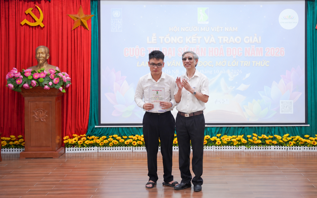 Trao 14 giải thưởng cho học sinh, sinh viên khiếm thị tại Cuộc thi Đại sứ Văn hóa đọc năm 2026
