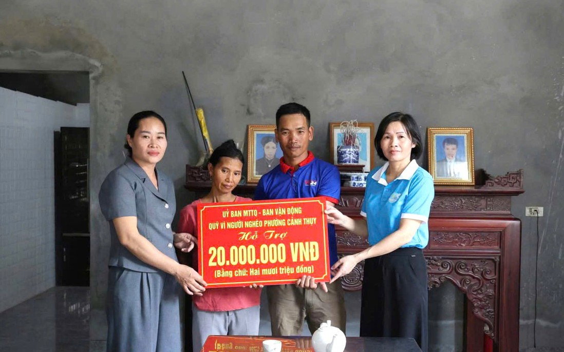 Phường Cảnh Thụy, Bắc Ninh: Trao hỗ trợ cho hội viên phụ nữ có hoàn cảnh khó khăn hoàn thiện nhà ở