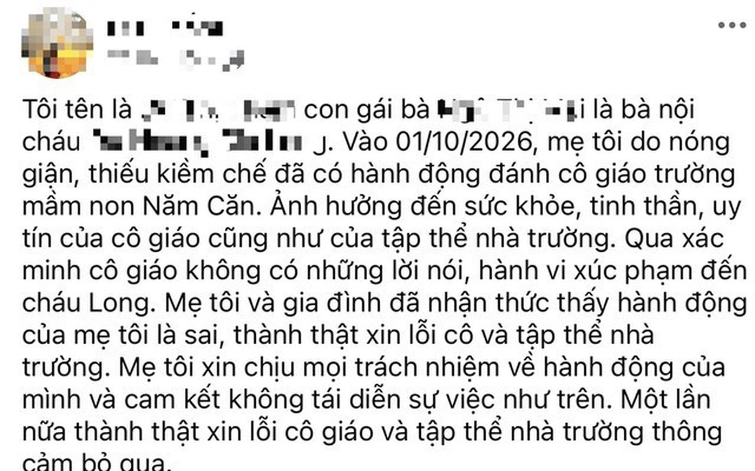Cà Mau: Đến lớp đánh cô giáo mầm non, người phụ nữ bị phạt 11,25 triệu đồng