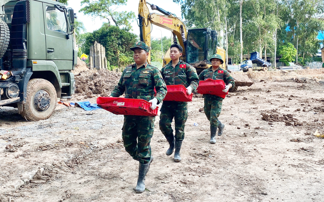 Xử lý hơn 600m³ đất, quy tập thêm 10 hài cốt liệt sĩ tại Công viên Lê Thị Riêng