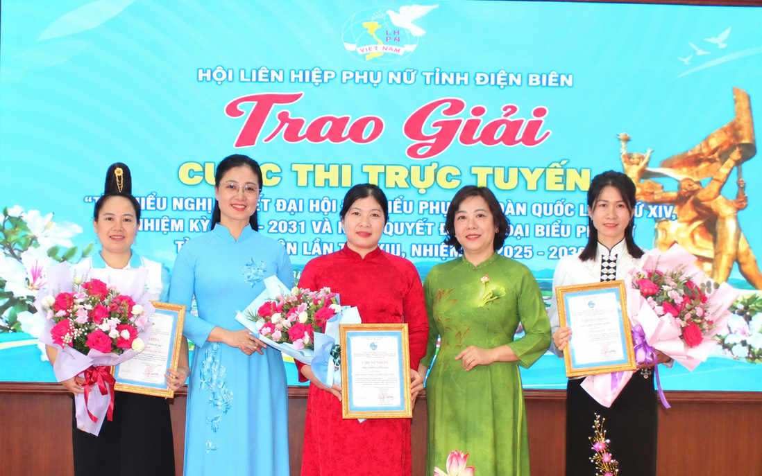 Điện Biên: Trao giải cuộc thi trực tuyến "Tìm hiểu nghị quyết Đại hội đại biểu phụ nữ các cấp"