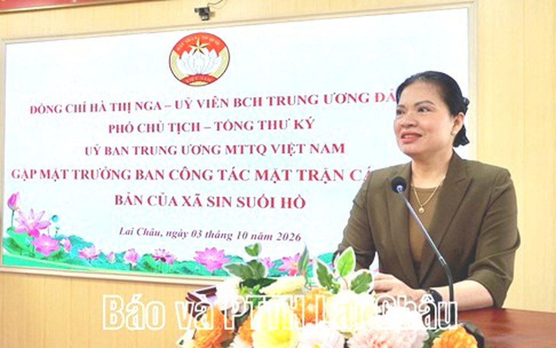 Phó Chủ tịch - Tổng Thư ký Hà Thị Nga thăm, làm việc tại xã vùng cao Sin Suối Hồ (tỉnh Lai Châu)
