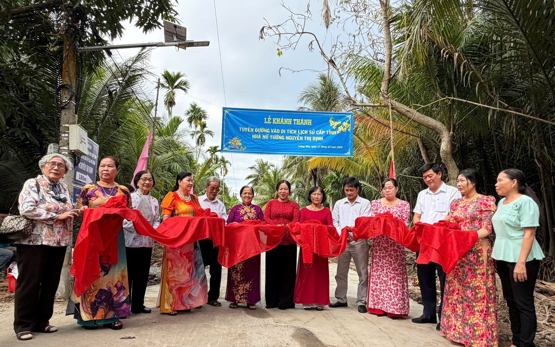 Khánh thành đường vào di tích nhà Nữ tướng Nguyễn Thị Định