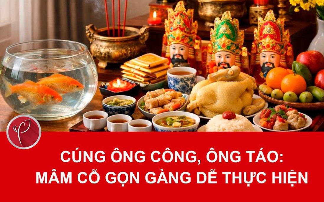 Mâm cỗ tiễn Táo quân chuẩn phong tục truyền thống
