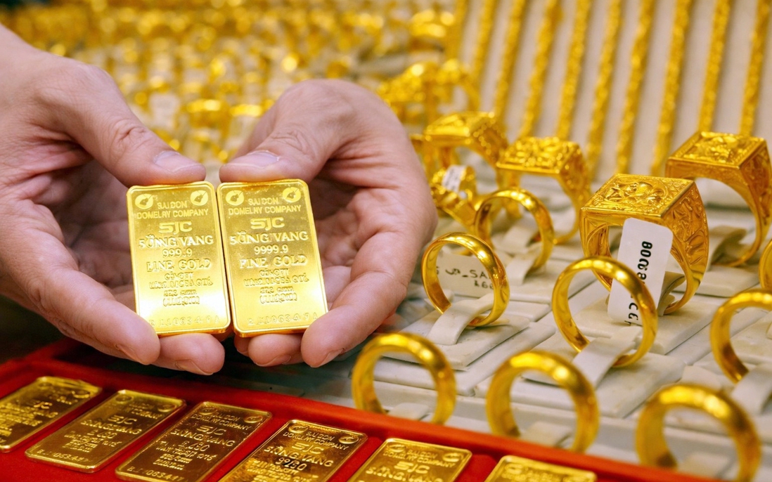 Giá vàng giảm về vùng thấp nhất trong 1 tháng qua