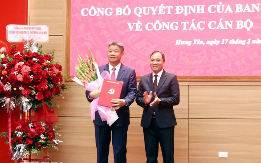Ông Nguyễn Mạnh Quyền được chỉ định giữ chức Phó Bí thư Tỉnh ủy Hưng Yên