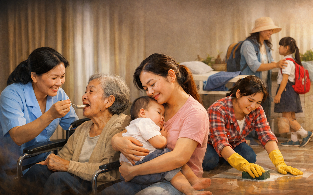 Lao động chăm sóc: Bài 1 - Những đóng góp thầm lặng của phụ nữ chưa được gọi tên