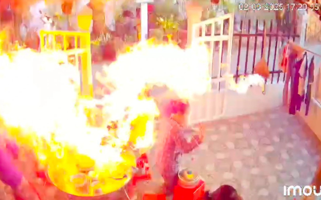 Bình gas mini phát nổ, 2 người bị thương nặng