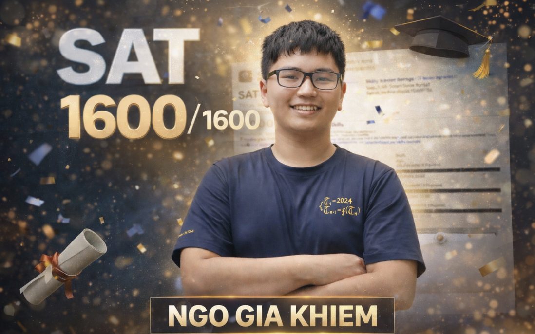 Nam sinh chuyên Toán đạt điểm tuyệt đối SAT, thuộc nhóm 1% cao nhất toàn cầu