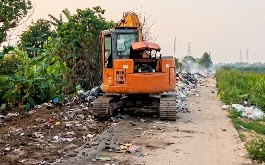 Bãi rác "vỡ trận" ở Hưng Yên: Xử lý bằng cách… dồn rác xuống rãnh?