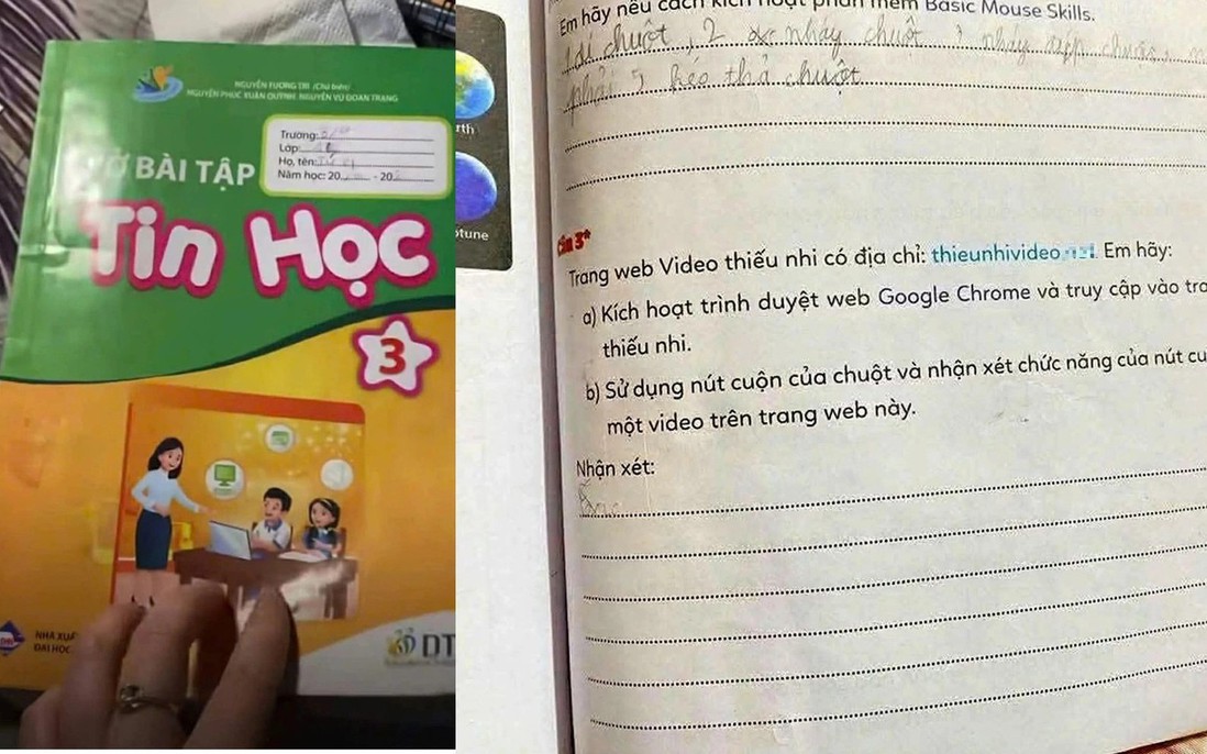Công an Huế vào cuộc xác minh vở bài tập Tin học lớp 3 chứa đường link có nội dung độc hại