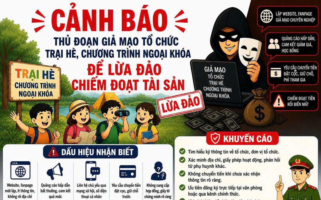 Cảnh báo giả mạo trại hè quân đội, học kỳ công an để lừa đảo