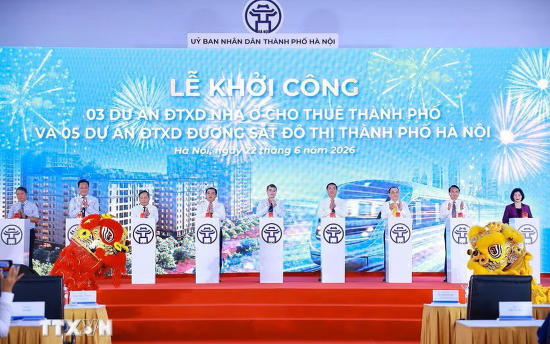 Đồng loạt khởi công 3 dự án nhà ở cho thuê và 5 dự án đường sắt đô thị thành phố Hà Nội