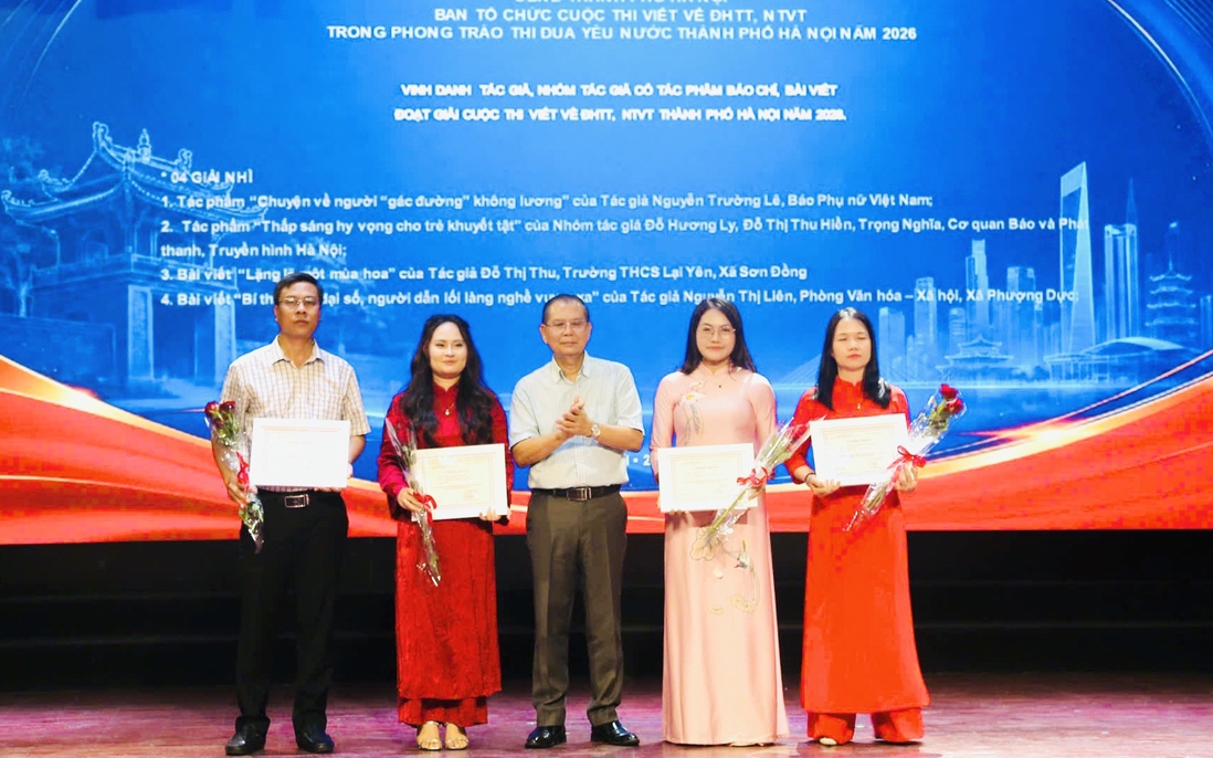 Báo Phụ nữ Việt Nam đoạt giải Nhì Cuộc thi viết về điển hình tiên tiến, người tốt, việc tốt thành phố Hà Nội 2026