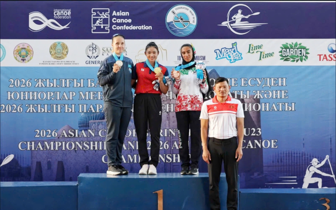 Diệp Thị Hương giành 3 HCV tại Giải Vô địch trẻ và U23 Canoeing châu Á 2026