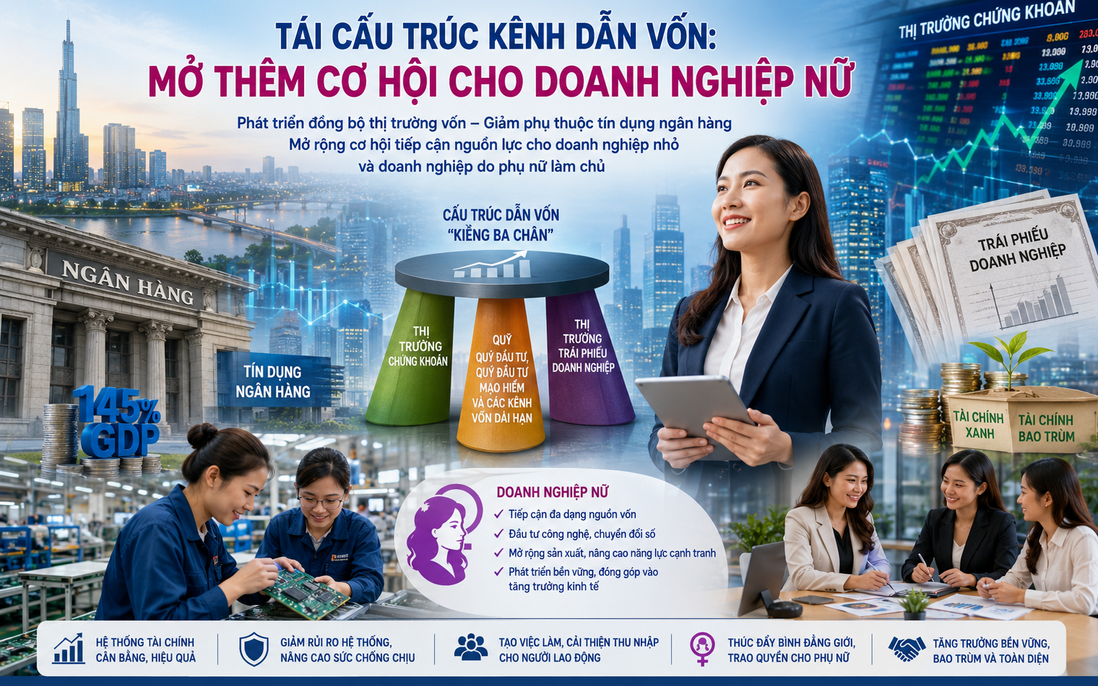 Tái cấu trúc kênh dẫn vốn: Thêm cơ hội cho doanh nghiệp nữ
