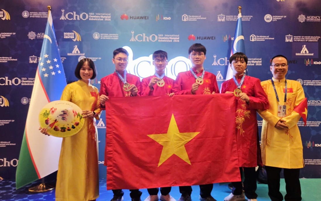 Việt Nam giành 4 Huy chương Vàng tại Olympic Hóa học quốc tế 2026