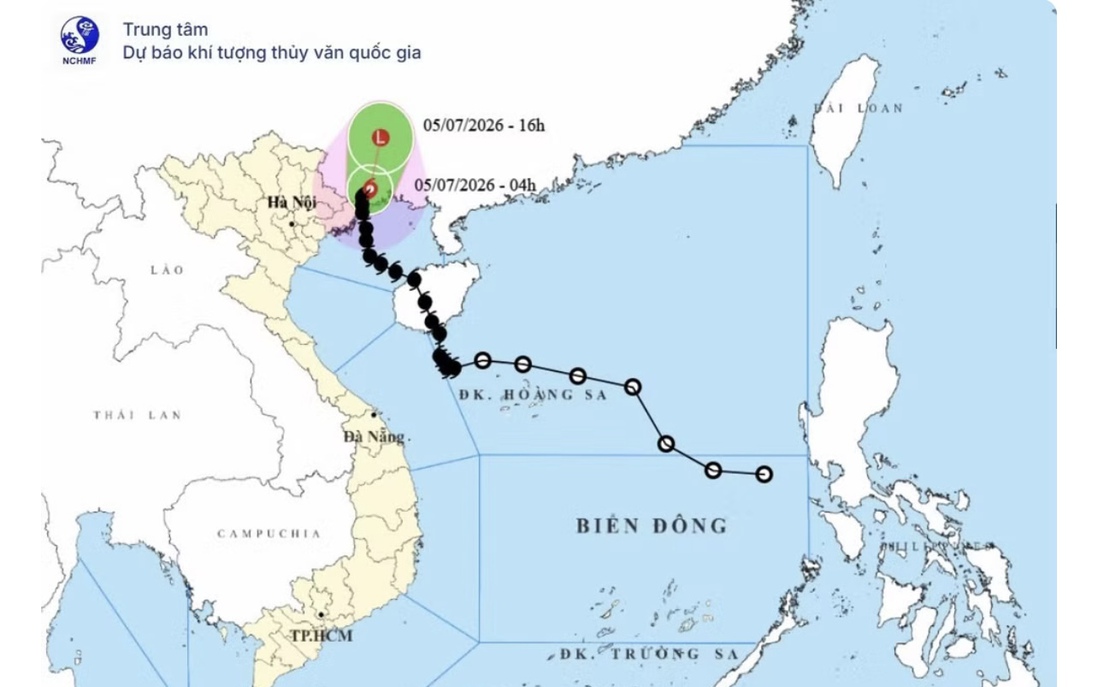 Bão số 1 di chuyển chậm, giảm cường độ và khả năng suy yếu trong ngày 5/7