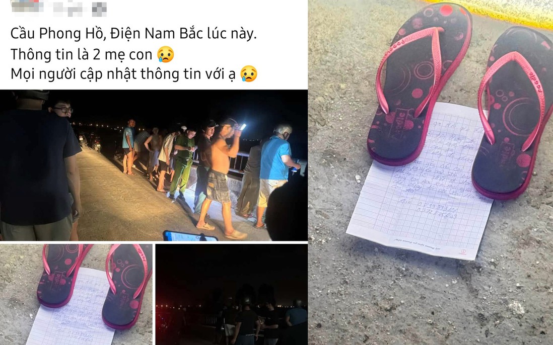 Để dép trên cầu, nhắn "nhờ vớt xác 2 mẹ con" rồi bế con đi chơi