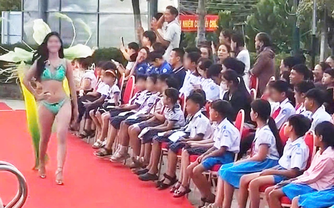 Thí sinh hoa hậu trình diễn áo tắm trước học sinh, đơn vị tổ chức cuộc thi bị phạt 60 triệu đồng