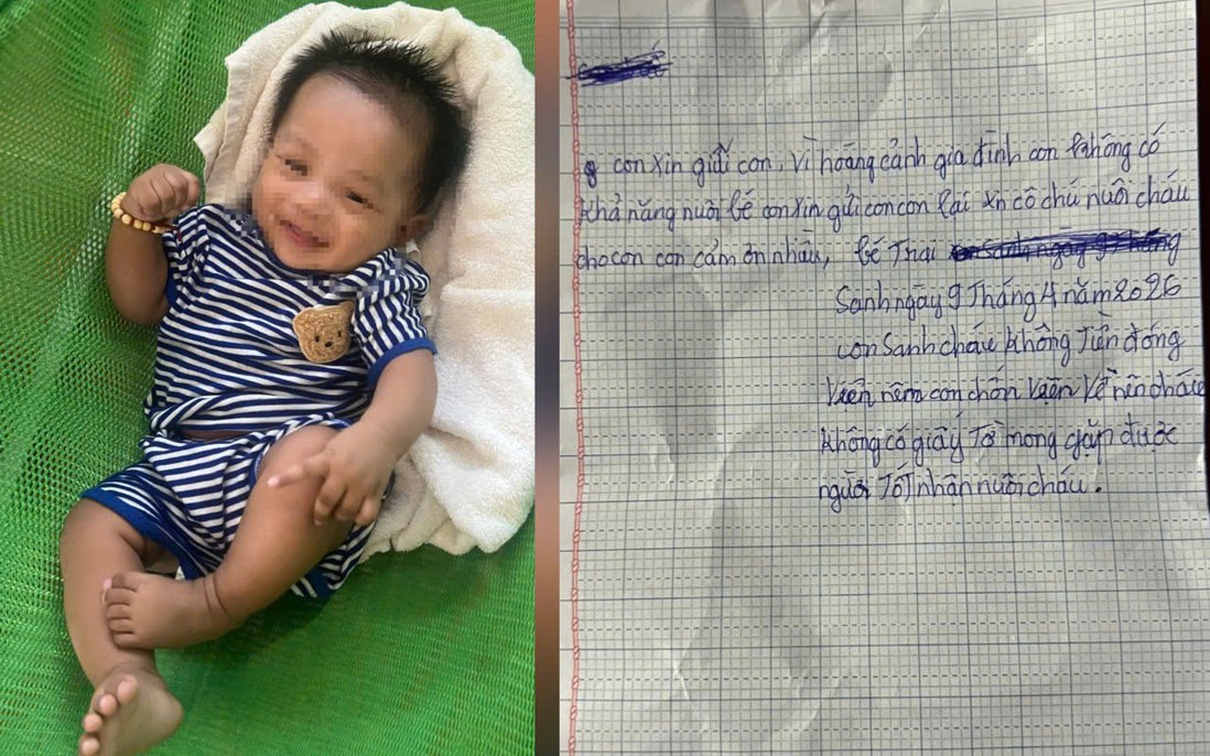 Bé trai bị bỏ rơi ở Phú Quốc cùng lá thư nhờ người nuôi hộ