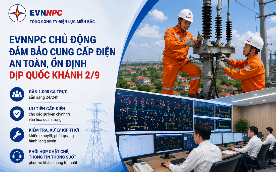 Điện lực miền Bắc chủ động bảo đảm cung cấp điện dịp Quốc khánh 2/9