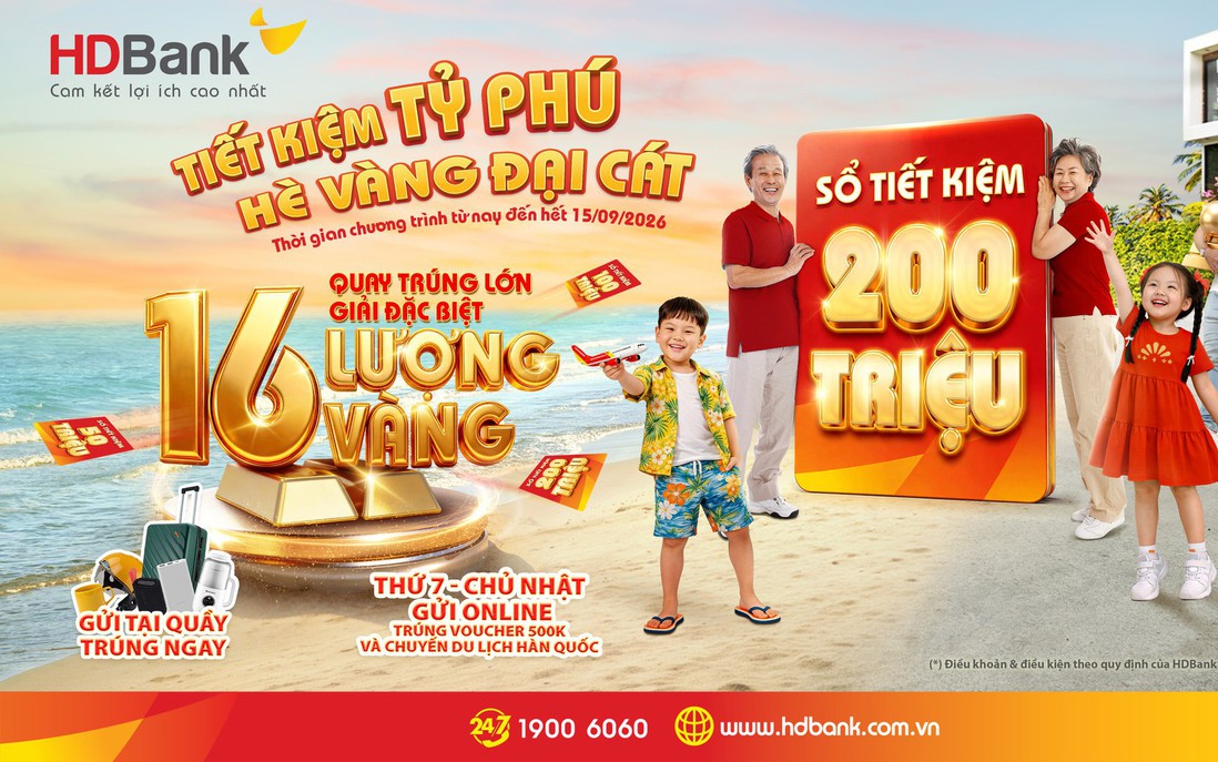 Gửi tiết kiệm 50 triệu đồng, săn cơ hội trúng 16 lượng vàng