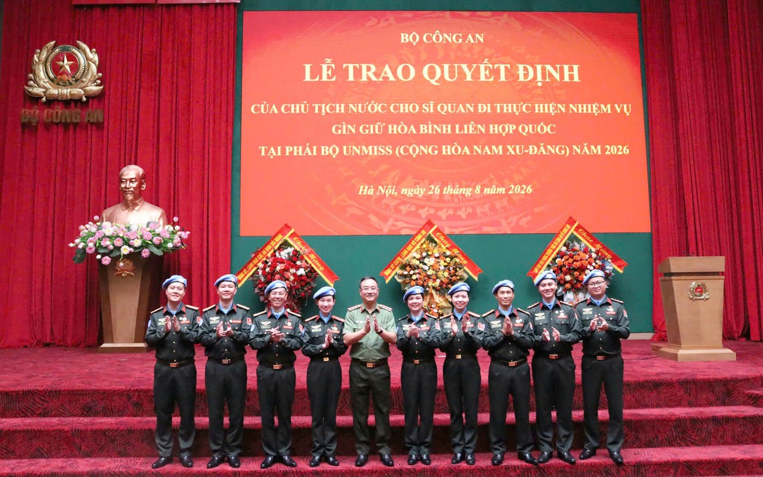 Thêm 9 sĩ quan Công an Việt Nam làm nhiệm vụ gìn giữ hòa bình tại Nam Sudan