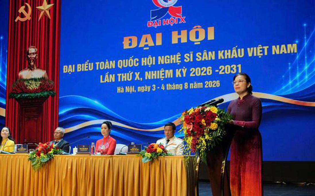 Phó Chủ tịch - Tổng Thư ký Hà Thị Nga dự Đại hội đại biểu toàn quốc Hội Nghệ sỹ Sân khấu Việt Nam lần thứ X