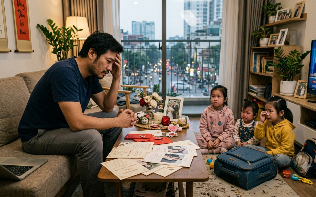 Sát ngày cưới, chồng sững sờ khi vợ cũ đem trả... 3 đứa con nhỏ