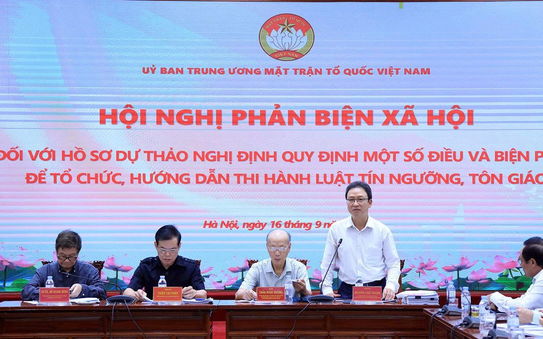 Mặt trận Tổ quốc Việt Nam phản biện dự thảo Nghị định hướng dẫn thi hành Luật Tín ngưỡng, tôn giáo