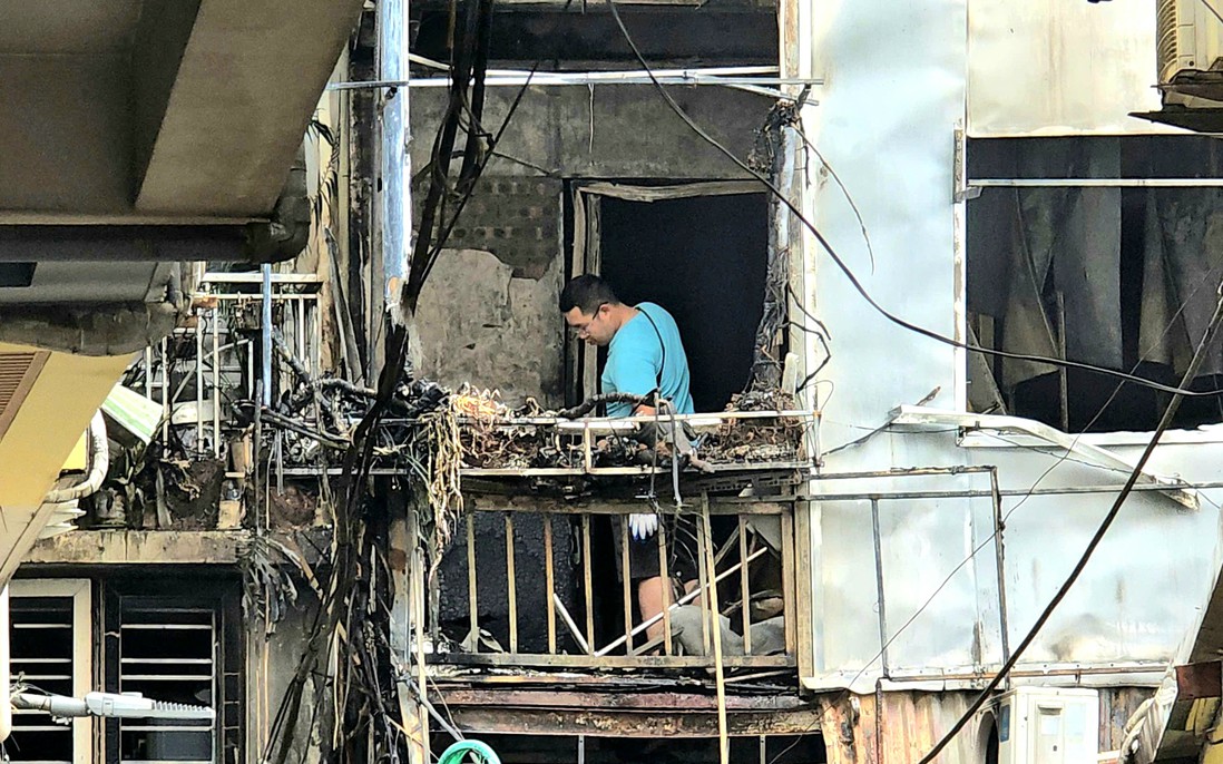 Hiện trường vụ cháy nhà 4 tầng khiến 5 người tử vong ở Hà Nội